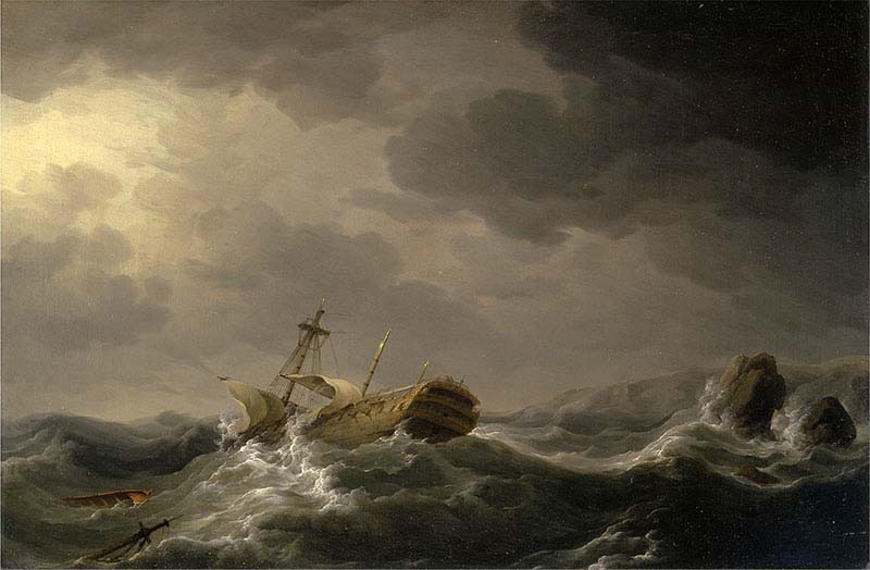 Ship Wrecked on a Rocky Coast